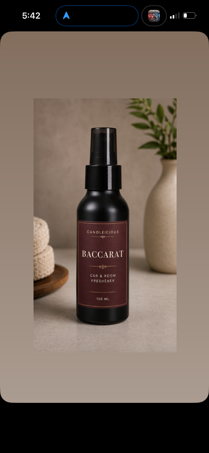 Baccarat Car & Room Freshener 100 ML by Candleicious