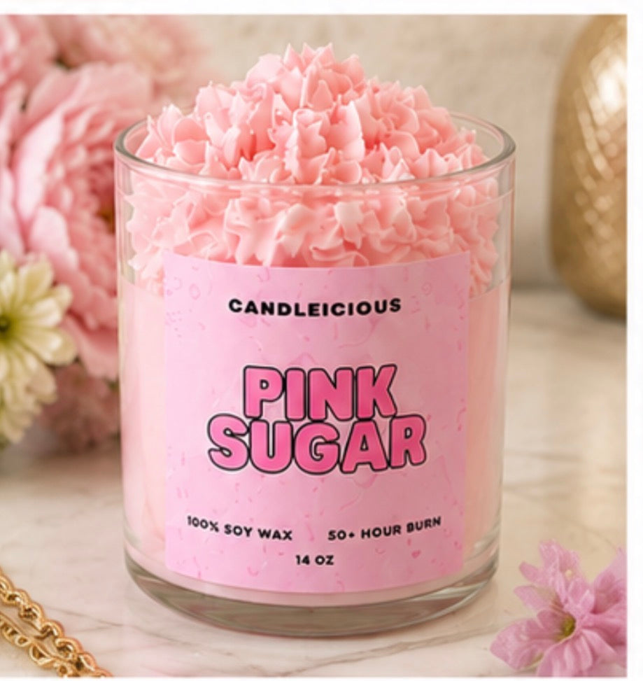 Pink Sugar Scented Soy Candle