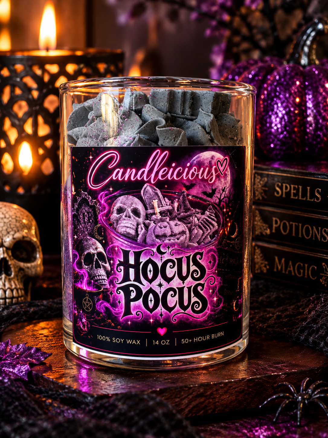 Hocus Pocus Dark Kiss Halloween scented candle