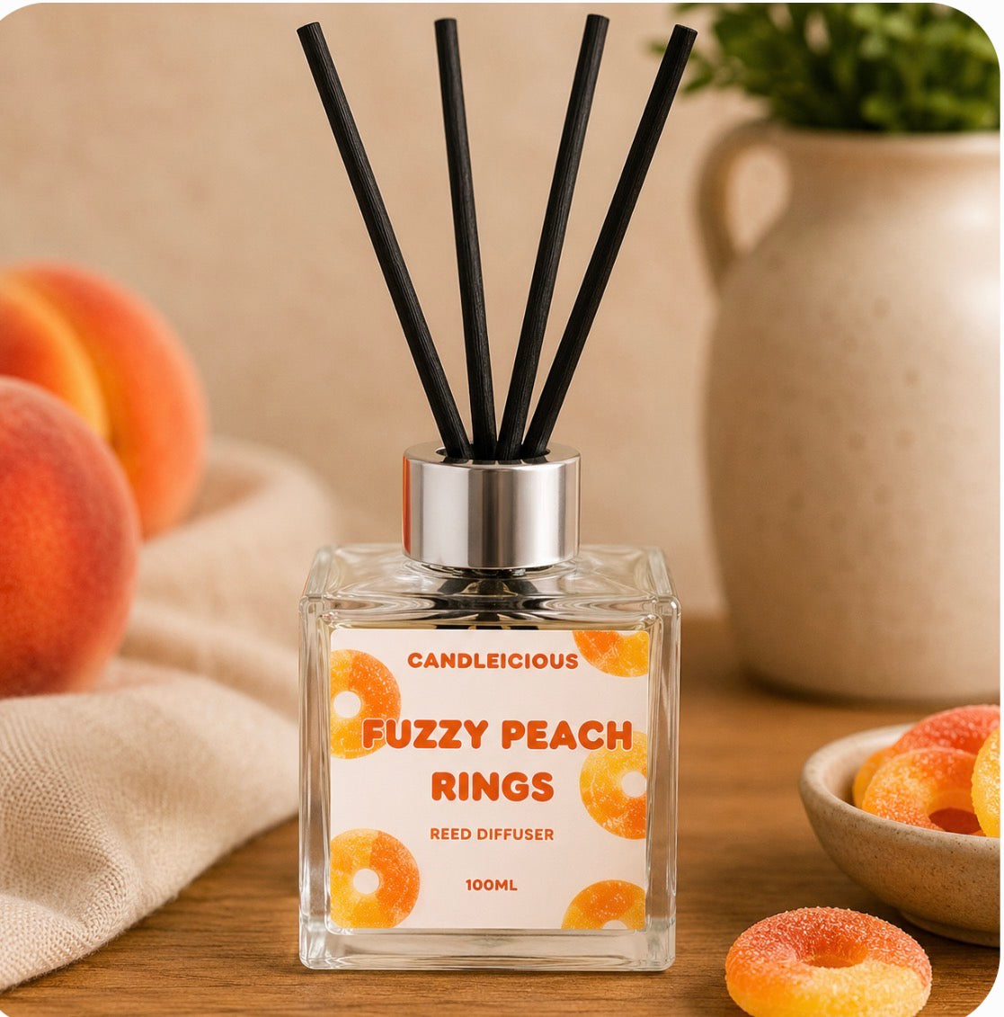 Fuzzy Peach Rings Reed Diffuser
