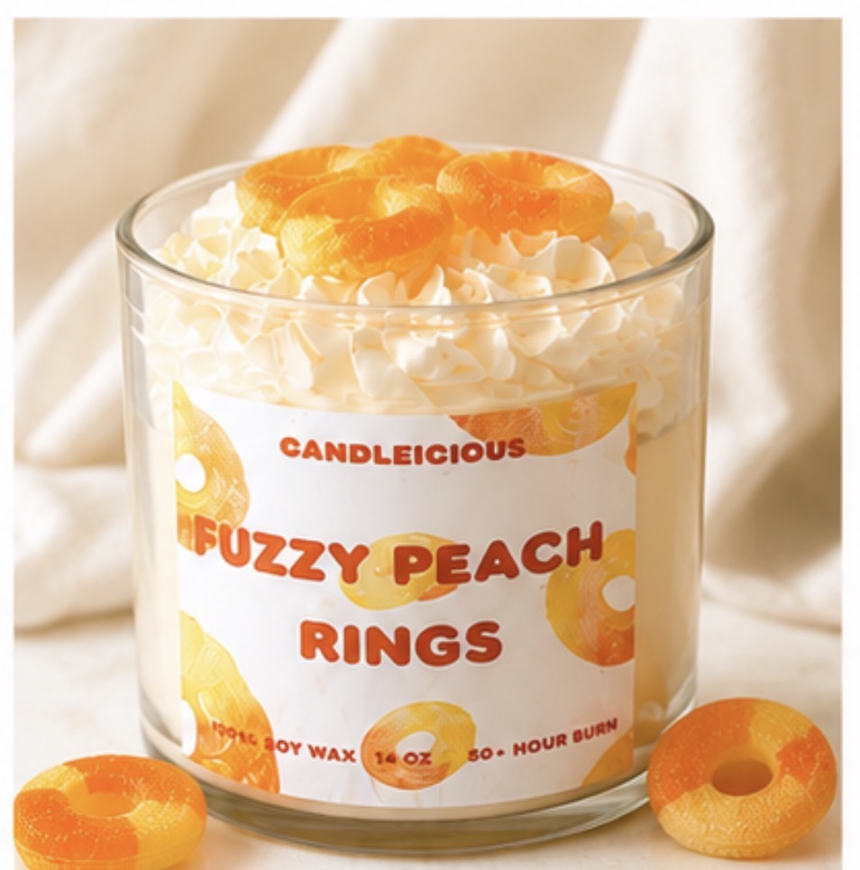 Fuzzy Peach Rings Scented Candle