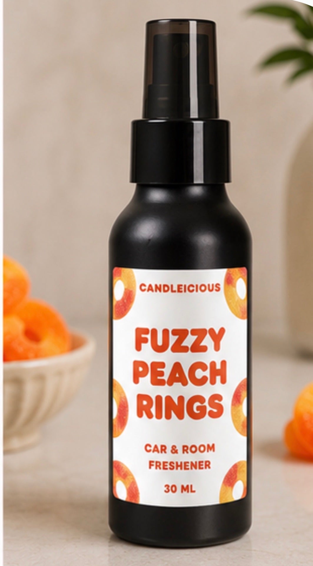 Fuzzy Peach Rings Car & Room Freshener Spray