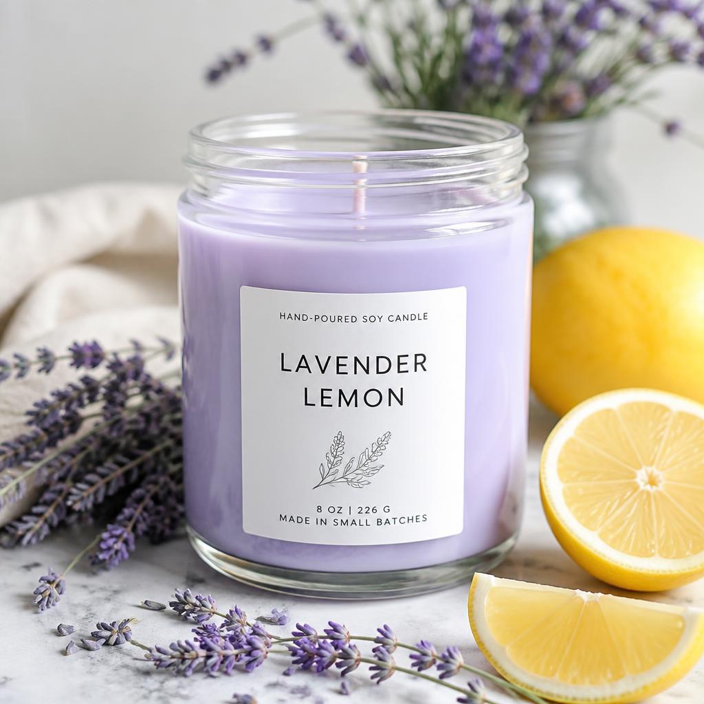 Lavender Lemon Wickless Candle No Flame