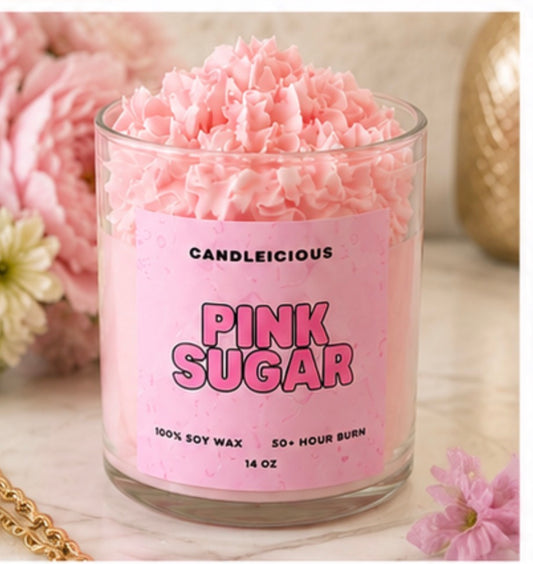 Pink Sugar Wickless Candle No Flame